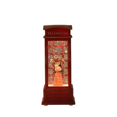 China water light & Snow Light 2022 New Gifts Small Telephone Booth Flickering Snow Wind Lamp For Halloween Decoration Supplier for sale