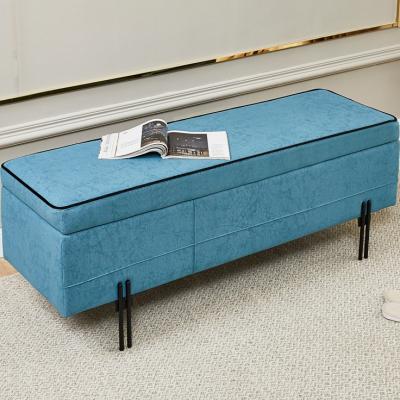 China Long Stool Foldable Household Change Shoe Storage Box Through Door Rectangular Storage Bed End Sofa With Stool for sale