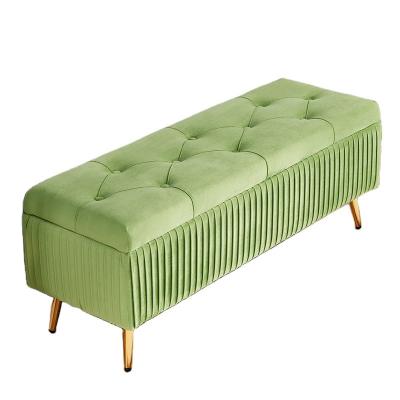 China Luxury Ostium Foldable Rectangular Nordic Light Household Changing Shoe Stool Storage Sofa Stool Long for sale