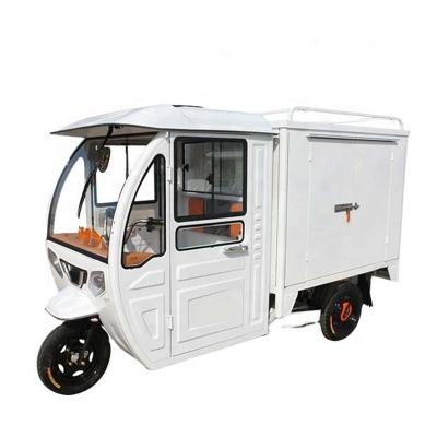 China Three wheel electric tricycle 1000w box tricycle fully enclosed battery vehicle heavy agricultural truck express electric tricycle for sale