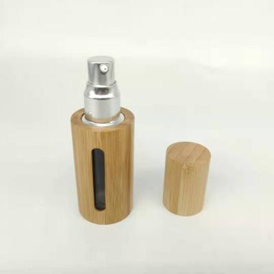 China 40ml bamboo skin care bottle body cream skincare bottle eco-friendly wooden emulsion packaging skylight cream for sale