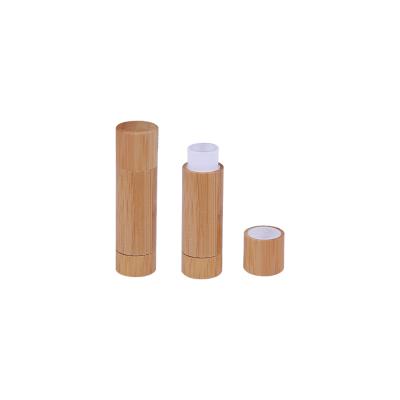 China Custom 5g 5ml Cosmetic Empty Lip Balm Container Logo Bamboo Makeup Packaging Bamboo for sale