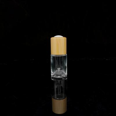 China Hot Sales China Supply 30g Cosmetic Dropper Bottle Cosmetic Packaging Bamboo Lid Essential Oil Bamboo Bottle for sale