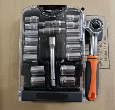 China DIY Kolarwin Racheting Hand Tools 22pcs Driver and Socket Set in Plastic Case for sale