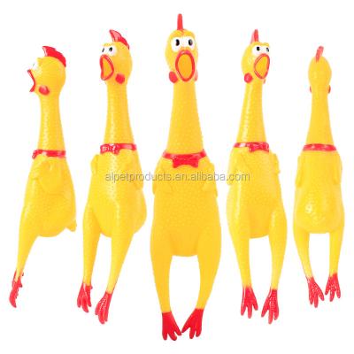 China Sustainable Super Fun Shrilling Chicken Dog Toys 3 Sizes To Choose Rubber Dog Chew Toy for sale