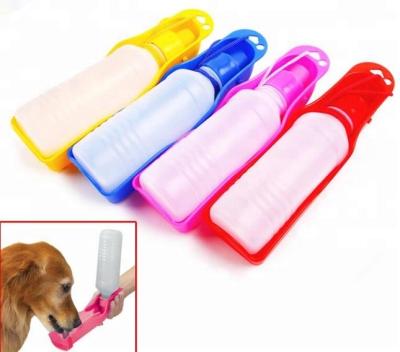 China Sustainable Plastic Collapsible Dogs Cats Travel Drinking Water Feeder Bottle Bowl for sale