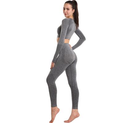 China Breathable Thick Waist Good Quality Legging High Long Sheath Active Gym Wear Activewear Yoga Set Two Piece for sale