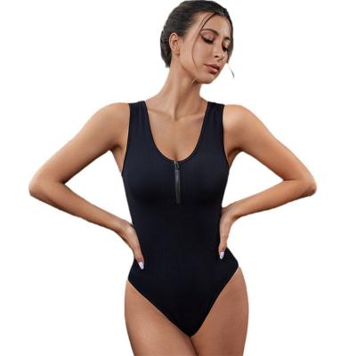 China Newest Selling QUICK DRY Private Label Zipper Racerback Women One Piece Surfing Swimsuits for sale