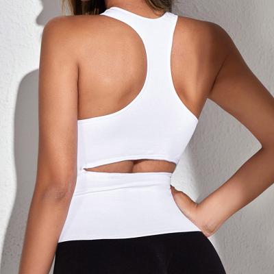 China Polyester Customized QUICK DRY Sleeveless White Sports Invest Professional Sports Super Breathable Quick Dry Large Size Yoga Running Fitness for sale