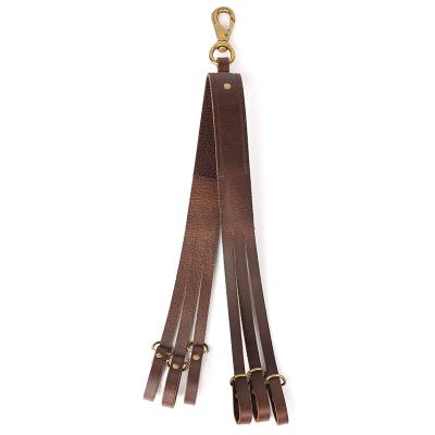 China New Type Durable Retro Brown Duck Call Lanyard Leather Hunting Collar for sale