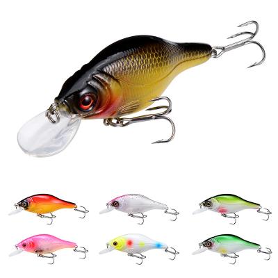 China Vivid Swim 60mm 8.4g Floating 3d Eyes Fishing Lures Shimmy Crankbait Short Minnow Tongue for sale