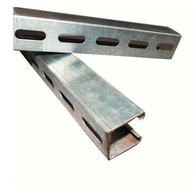 China Electric Perforated Slotted Iron C Shape Steel Strut Support System Metal Power Support Channel for sale