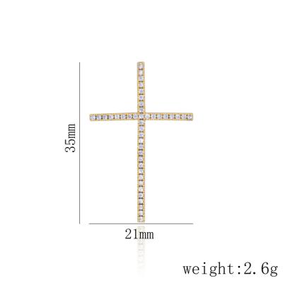 China FASHIONABLE Iced Out Diamond Necklace Pendant Mens 14k 18k Gold Plated Cross Pendant for sale