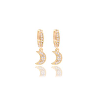 China TRENDY Jewelry 18K Gold Plated Fashion Huggies Earring For Ladies, Earring Jewelry for sale