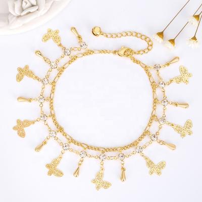 China FASHIONABLE Hot Sale Foot Chain Anklets Jewelry 18K Gold Women Gold Anklet for sale