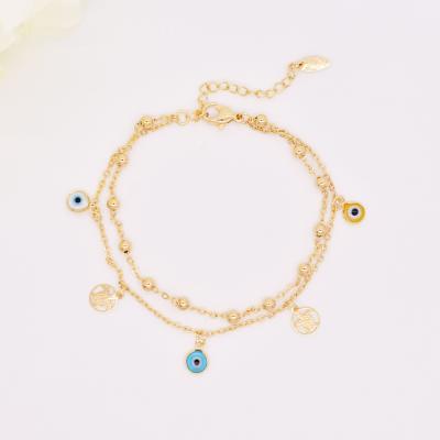 China Brand New TRENDY Bling Cut Gold Plated Initial Chain Anklet Women Anklet Chain for sale