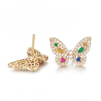 China TRENDY Jewelry Charm Colorful Gold Plated Butterfly Earring Pendant For Jewelry Making for sale