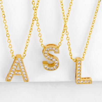 China FASHIONABLE Designer Women Gold Plated Elegant Initial Letter Necklace for sale