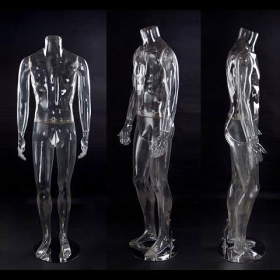 China Wholesale XINJI Mannequins Male Mannequin Headless Transparent Clear ABS Headless Mannequins Male Mannequin for sale