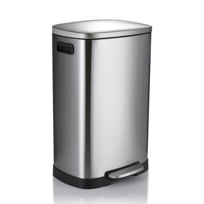 China 13 Gallon Square Stainless Steel Trash Can for Bathroom, Kitchen, Process Room, Office, Garage Detachable Lined Bin for sale