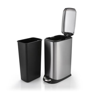 China 20L rectangular stainless steel trash can。 can be used in kitchen, office, living room and other scenes for sale