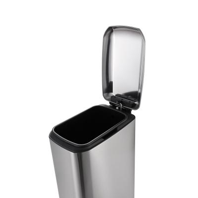 China Anti Corrosion 458mm Height Rectangular Stainless Steel Trash Can for sale