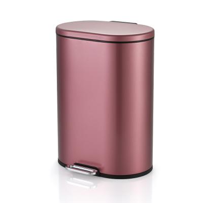 China Smudge Proof 1.58 Gallon Rose Gold Trash Bin for sale