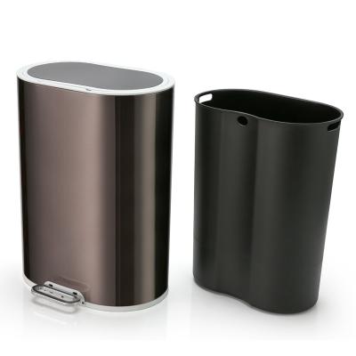 China Oval 410 SS 6 Liter Garbage Can For Bathroom for sale