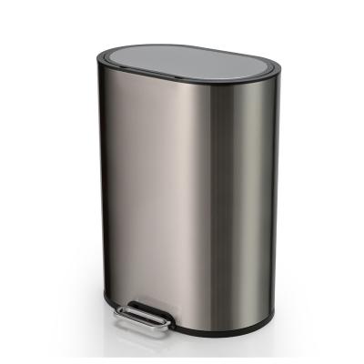 China 410 Stainless Steel 6L Gray Bathroom Trash Can for sale