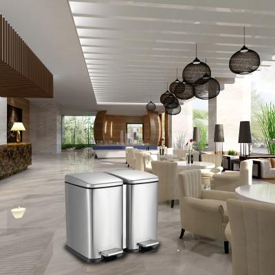 China Fingerprint Proof 20L Dual Compartment Trash Can for sale