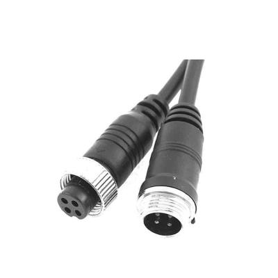 China Car/Truck Camera and Monitor 4 Pin Screw Aviation 5MM Male to 3 Female to 20Meter Aircraft Grade PVC Waterproof Power Cotton Video-Audio Extension Cable for sale