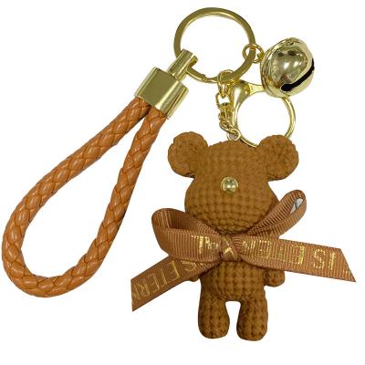 China Metal Key Chain Gift Send Cartoon E-68 Resin Nordic Bear Key Chain Fashion Cute Bag Pendant Accessories for sale