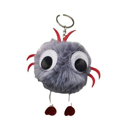 China Wholesale Cute Promotion Gift E-113 Crayfish Hair Ball Plush Keychain Mini Plush Doll Pendant Keychain Bag Ornaments for sale