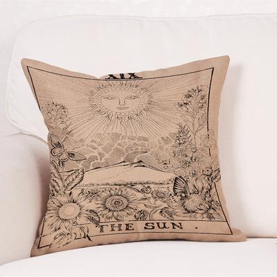 China Anti-Static Sky Starry Moon Sun Canvas Pillow Case Sofa Cushion Home Decoration for sale