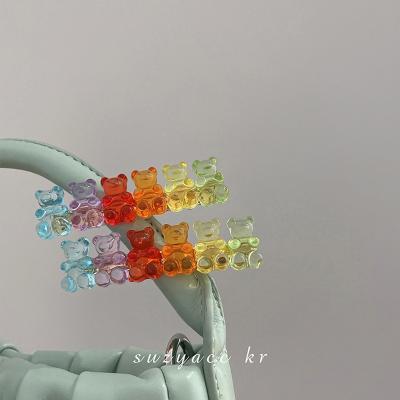 China Wholesale CIA bear hairpin cute candy color girl hair accessories fashion Korean sweet platypus resin bear hair clip for sale