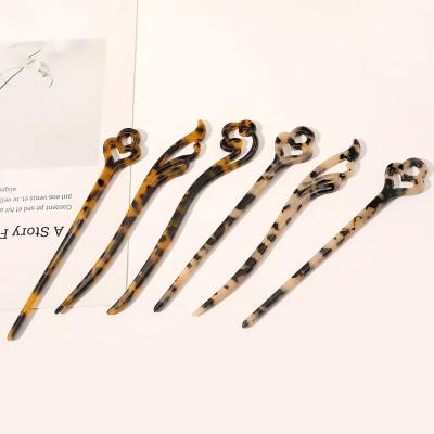 China Wholesale New Style Acetate Hairpin Women Accessories Retro Acetate Material Central Institute of Statistics French Holder Hairpin for sale