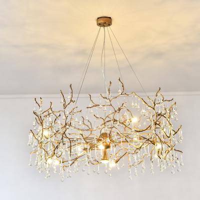 China Modern Bedroom Chandelier Hotel Villa Bedroom Living Room Brass Chandelier Blown Glass Brass Chandelier for sale