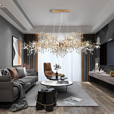 China Modern Villa Hotel Dining Room Living Room Bedroom Chandeliers LED Crystal Chandeliers are used for high ceilings for sale