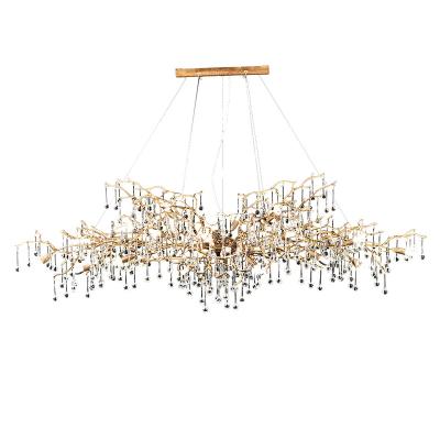 China Modern Cheap Modern Crystal Hotel LED Large Bedroom Villa Living Room Chandelier Brass Chandelier for sale