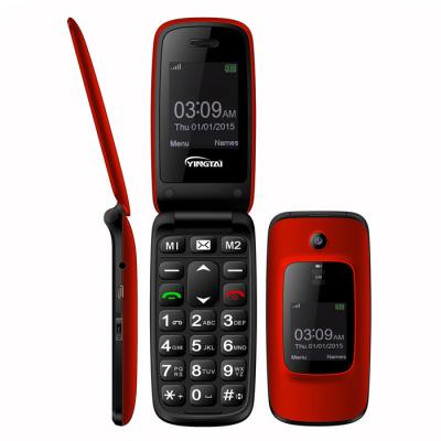 China Older Double SIM Card Dual Flip Screen Tiny Mobiles Low Price Cell Phone 2G With SOS Button for sale