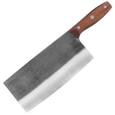 China Amazon Disposable Hot High Carbon Steel Forge Wood Handle Cutting Boning Butcher Cleaver Knife In Kitchen for sale