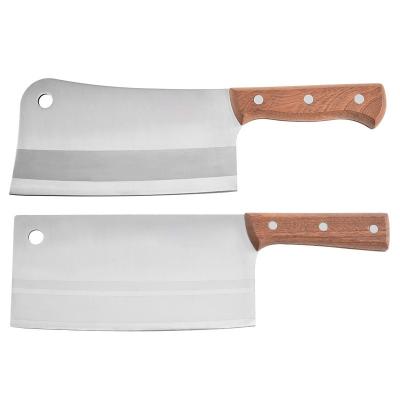 China Amazon 8 Inch Disposable Hot Kitchen Knife With Stainless Steel Handle Meat Cleaver Wooden Butcher Knives For Sale for sale