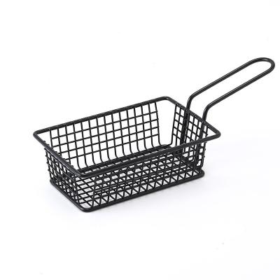 China Viable Hot Sale Iron Plating Frying Basket Wire Frying Potato Chicken Basket Commercial Deep Fryer Basket For Kitchen for sale