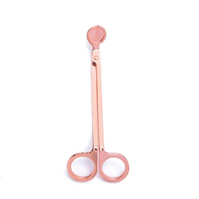 China Cutting Popular High Quality Durable Wick Trimmer Rose Golden Scissors for sale