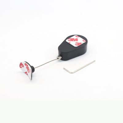 China Counter Display Anti Theft Drop Shaped Access Box With Retractable Steel Cable Plastic Anti Theft Box for sale