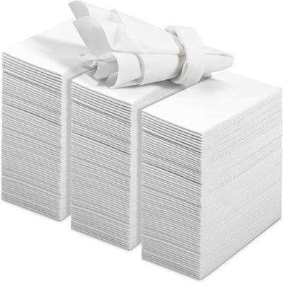 China Pure White Disposable Paper Napkin Wood Pulp Cloth For Dinner Linen-Feeling Disposable Dinner Napkins for sale