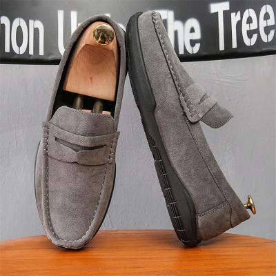 China Fashion Trend Round Single Toe Male Penny Casual Soft Rubber Boat Shoes Lightweight Moccasin Driving Loafers Luxury Men for sale