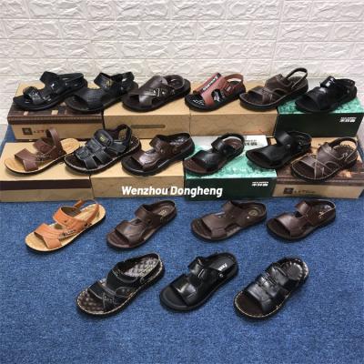 China MH3112 Cowhide Men Summer Flat Leather Sandals For Men Adult Shoes For Beach Shoes Slippers Leather for sale