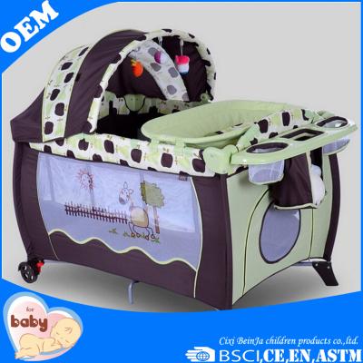 China European Standard Foldable Metal EN 71 Baby Playpen Baby Travel Bassinet for sale