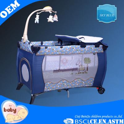 China Aluminum metal baby playpen/portable baby travel cradle bed/baby bassinet with EN716 certificate for sale